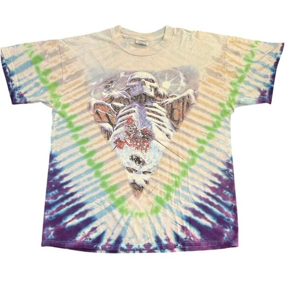 Vintage 90s Grateful Dead Skiing Skeleton 1997 R. Biffle Shirt Adult Large
